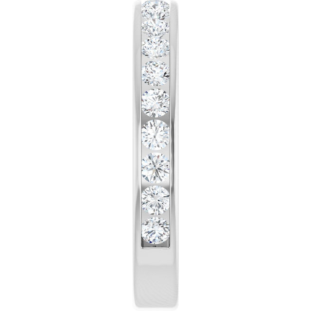 14K Gold Round Natural Diamond Channel-Set Anniversary Band – 2 mm Stones - White Gold - view 4