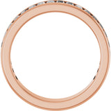 14K Gold Straight Baguette Lab-Grown Diamond Channel-Set Anniversary Band – 3x1.5 mm Stones - Rose Gold - view 2