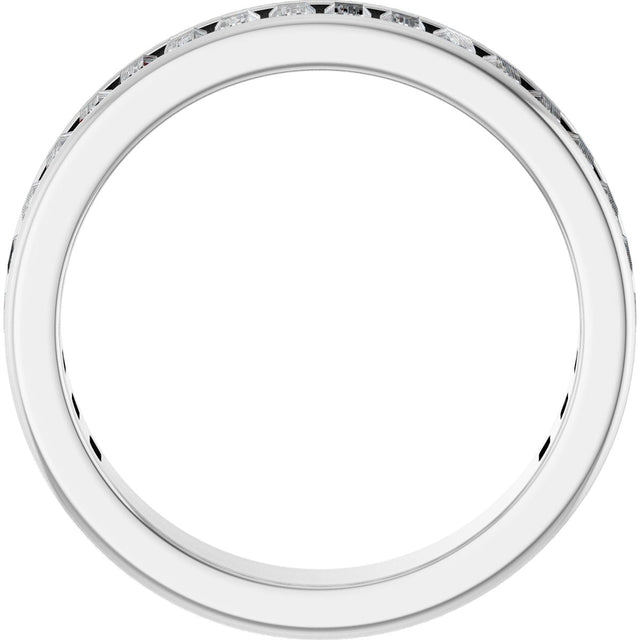 14K Gold Straight Baguette Lab-Grown Diamond Channel-Set Anniversary Band – 3x1.5 mm Stones - White Gold - view 2
