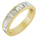 14K Gold Straight Baguette Lab-Grown Diamond Channel-Set Anniversary Band – 3x1.5 mm Stones - Yellow Gold