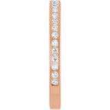 14K Gold Round Natural Diamond Channel-Set Anniversary Band – 1.7 mm Stones - Rose Gold - view 4
