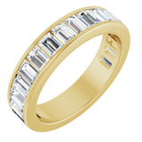 14K Gold Straight Baguette Lab-Grown Diamond Channel-Set Anniversary Band – 3x2 mm Stones - Yellow Gold