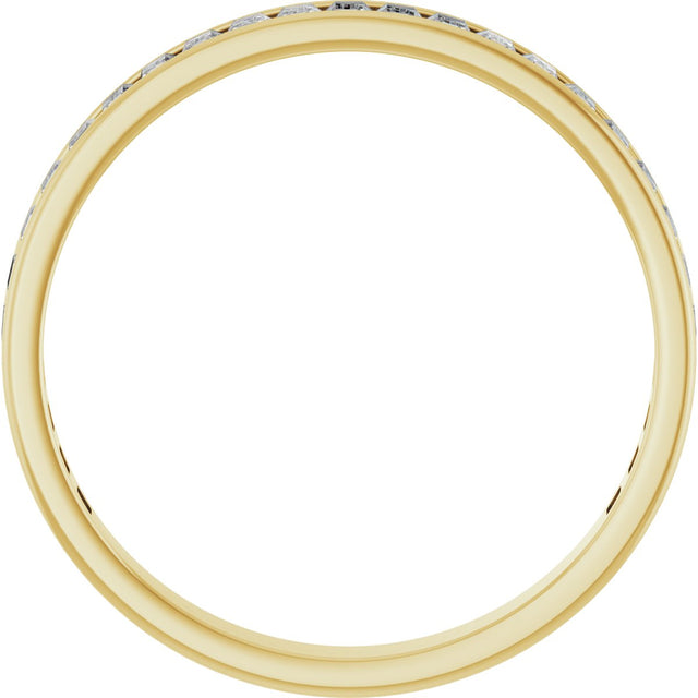 10K Gold Straight Baguette Natural Diamond Channel-Set Anniversary Band – 2 CTW - Yellow Gold - view 2