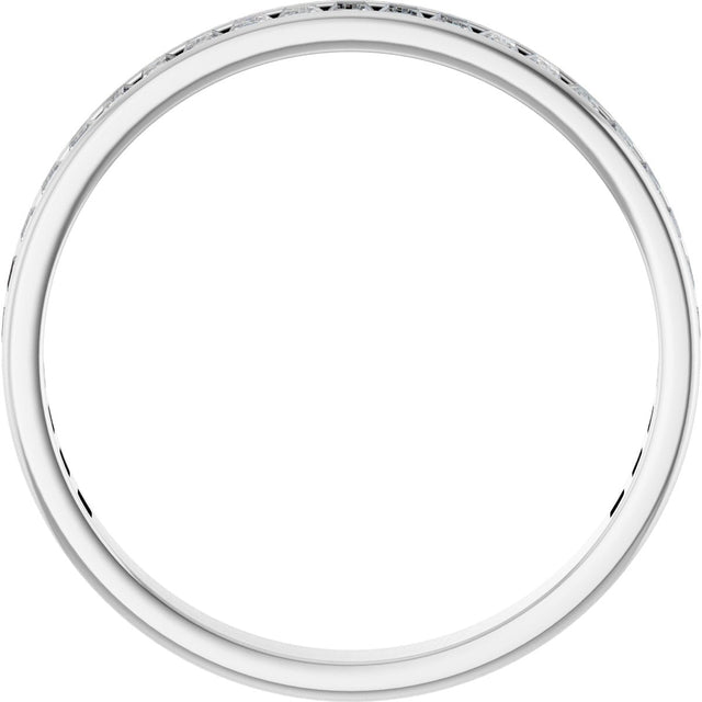 10K Gold Straight Baguette Natural Diamond Channel-Set Anniversary Band – 1 1/5–1 1/4 CTW - White Gold - view 2