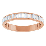 14K Gold Straight Baguette Natural Diamond Channel-Set Anniversary Band – 3x1.5 mm Stones - Rose Gold - view 3