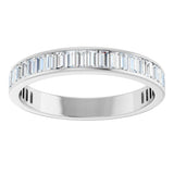 14K Gold Straight Baguette Lab-Grown Diamond Channel-Set Anniversary Band – 3x1.5 mm Stones - White Gold - view 3