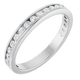14K Gold Round Lab-Grown Diamond Channel-Set Anniversary Band – 1.5 mm Stones - White Gold