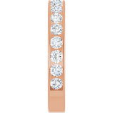 14K Gold Round Natural Diamond Channel-Set Anniversary Band – 3 mm Stones - Rose Gold - view 4