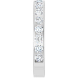 14K Gold Round Lab-Grown Diamond Channel-Set Anniversary Band – 3 mm Stones - White Gold - view 4
