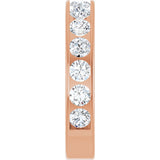 14K Gold Round Lab-Grown Diamond Channel-Set Anniversary Band – 3 mm Stones - Rose Gold - view 4