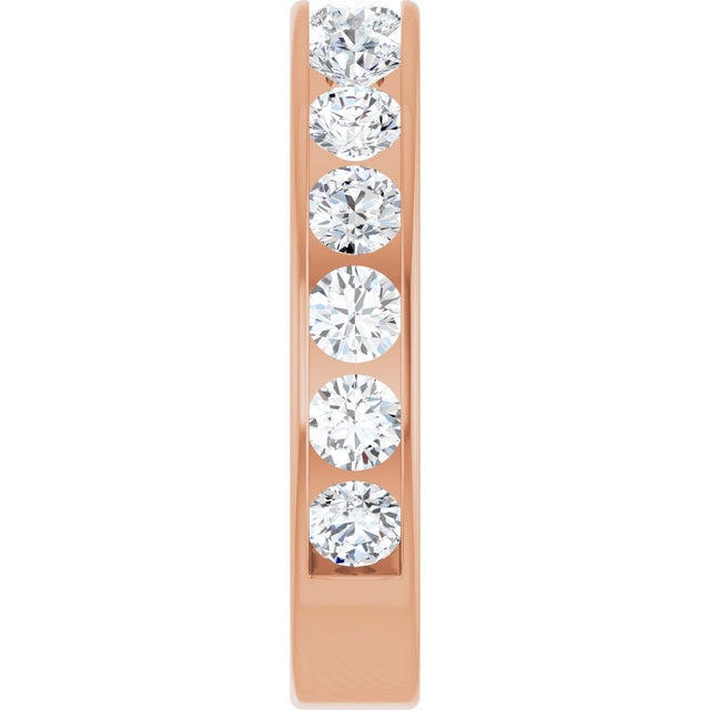14K Gold Round Lab-Grown Diamond Channel-Set Anniversary Band – 3 mm Stones - Rose Gold - view 4
