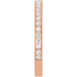 14K Gold Round Natural Diamond Channel-Set Anniversary Band – 2 mm Stones - Rose Gold - view 4
