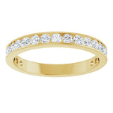 14K Gold Round Natural Diamond Channel-Set Anniversary Band – 3 mm Stones (1 7/8–2 CTW) - Yellow Gold - view 3
