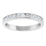 14K Gold Round Natural Diamond Channel-Set Anniversary Band – 3 mm Stones (1 7/8–2 CTW) - White Gold - view 3