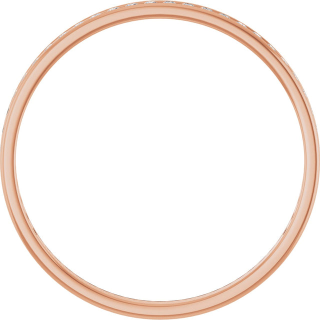14K Gold Round Lab-Grown Diamond Channel-Set Anniversary Band – 1.5 mm Stones (1/2 CTW) - Rose Gold - view 2