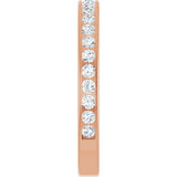 14K Gold Round Natural Diamond Channel-Set Anniversary Band – 2 mm Stones - Rose Gold - view 4