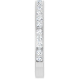 14K Gold Round Lab-Grown Diamond Channel-Set Anniversary Band – 2 mm Stones - White Gold - view 4