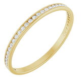 14K Gold Round Natural Diamond Channel-Set Anniversary Band – 1.5 mm Stones (1/2 CTW) - Yellow Gold