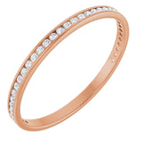 14K Gold Round Natural Diamond Channel-Set Anniversary Band – 1.5 mm Stones (1/2 CTW) - Rose Gold