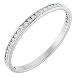 14K Gold Round Natural Diamond Channel-Set Anniversary Band – 1.5 mm Stones (1/2 CTW) - White Gold
