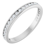 14K Gold Round Natural Diamond Channel-Set Anniversary Band – 1.5 mm Stones - White Gold