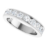 14K Gold Round Lab-Grown Diamond Channel-Set Anniversary Band – 3 mm Stones - White Gold - view 5