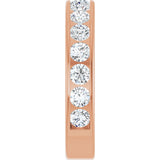 14K Gold Round Natural Diamond Channel-Set Anniversary Band – 2.5 mm Stones - Rose Gold - view 4