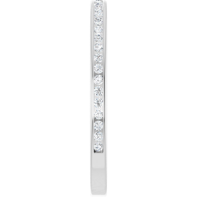 14K Gold Round Lab-Grown Diamond Channel-Set Anniversary Band – 1.5 mm Stones (1/2 CTW) - White Gold - view 4