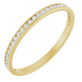 14K Gold Round Natural Diamond Channel-Set Anniversary Band – 1.5 mm Stones (1/2 CTW) - Yellow Gold
