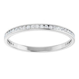 14K Gold Round Lab-Grown Diamond Channel-Set Anniversary Band – 1.5 mm Stones (1/2 CTW) - White Gold - view 3