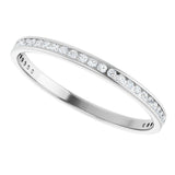 14K Gold Round Natural Diamond Channel-Set Anniversary Band – 1.5 mm Stones (1/2 CTW) - White Gold - view 5