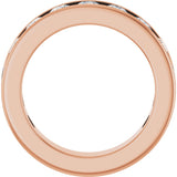 14K Gold Round Lab-Grown Diamond Channel-Set Anniversary Band – 3 mm Stones - Rose Gold - view 2