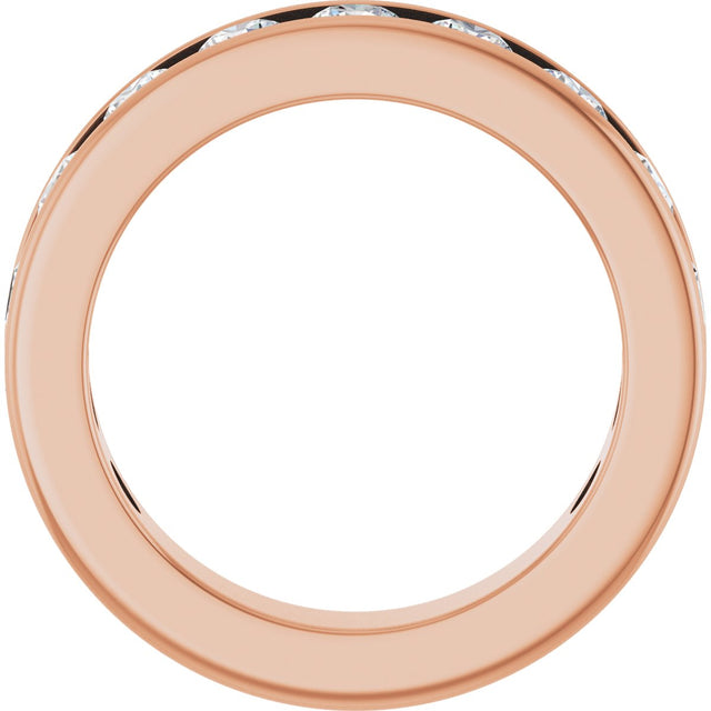 14K Gold Round Lab-Grown Diamond Channel-Set Anniversary Band – 3 mm Stones - Rose Gold - view 2