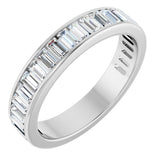 14K Gold Straight Baguette Lab-Grown Diamond Channel-Set Anniversary Band – 3x1.5 mm Stones - White Gold