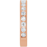 14K Gold Round Natural Diamond Channel-Set Anniversary Band – 2.25 mm Stones - Rose Gold - view 4