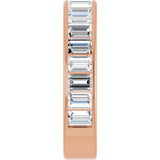 14K Gold Straight Baguette Lab-Grown Diamond Channel-Set Anniversary Band – 3x2 mm Stones - Rose Gold - view 4