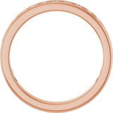 14K Gold Round Natural Diamond Channel-Set Anniversary Band – 1.7 mm Stones - Rose Gold - view 2