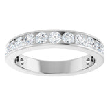 14K Gold Round Lab-Grown Diamond Channel-Set Anniversary Band – 3 mm Stones - White Gold - view 3