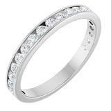 14K Gold Round Lab-Grown Diamond Channel-Set Anniversary Band – 2.25 mm Stones - White Gold
