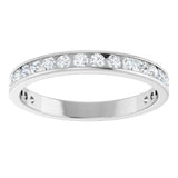 14K Gold Round Natural Diamond Channel-Set Anniversary Band – 2.25 mm Stones - White Gold - view 3