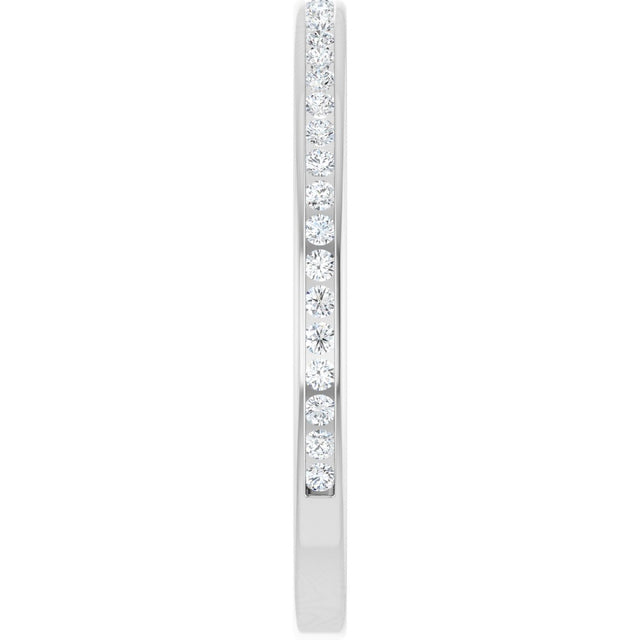 14K Gold Round Lab-Grown Diamond Channel-Set Anniversary Band – 1.5 mm Stones (1/2 CTW) - White Gold - view 4