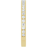 14K Gold Round Natural Diamond Channel-Set Anniversary Band – 2.25 mm Stones (1 CTW) - Yellow Gold - view 4