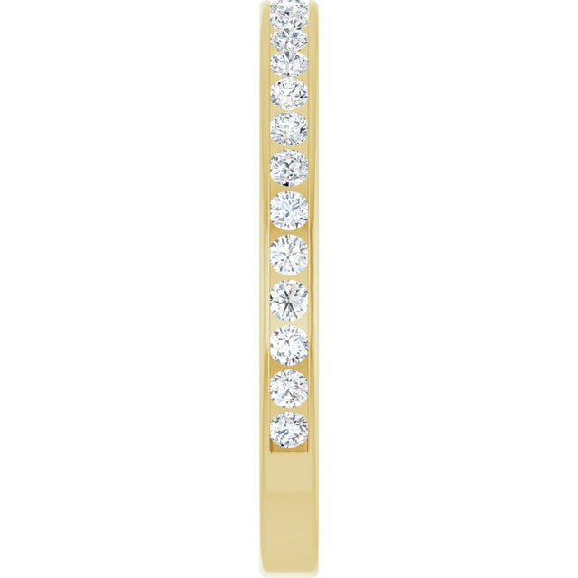 14K Gold Round Natural Diamond Channel-Set Anniversary Band – 2.25 mm Stones (1 CTW) - Yellow Gold - view 4