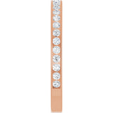 14K Gold Round Natural Diamond Channel-Set Anniversary Band – 2.25 mm Stones (1 CTW) - Rose Gold - view 4