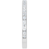 14K Gold Round Lab-Grown Diamond Channel-Set Anniversary Band – 2.25 mm Stones (1 CTW) - White Gold - view 4