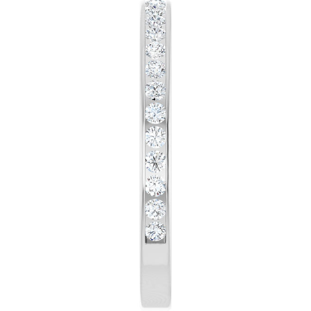14K Gold Round Lab-Grown Diamond Channel-Set Anniversary Band – 2.25 mm Stones (1 CTW) - White Gold - view 4