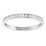 14K Gold Round Natural Diamond Channel-Set Anniversary Band – 2.25 mm Stones (1 CTW) - White Gold - view 3