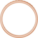 14K Gold Round Natural Diamond Channel-Set Anniversary Band – 1.7 mm Stones - Rose Gold - view 2