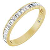 14K Gold Straight Baguette Lab-Grown Diamond Channel-Set Anniversary Band – 3x2 mm Stones - Yellow Gold