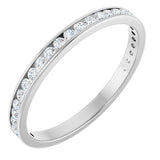 14K Gold Round Lab-Grown Diamond Channel-Set Anniversary Band – 2 mm Stones - White Gold